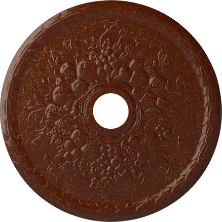 Ekena Millwork Grape Medallion (Canopies up to 3 5/8"), 22 5/8"OD x 3 5/8"ID x 5/8"P, Burnished Mahogany Crackle CM22GRBMC